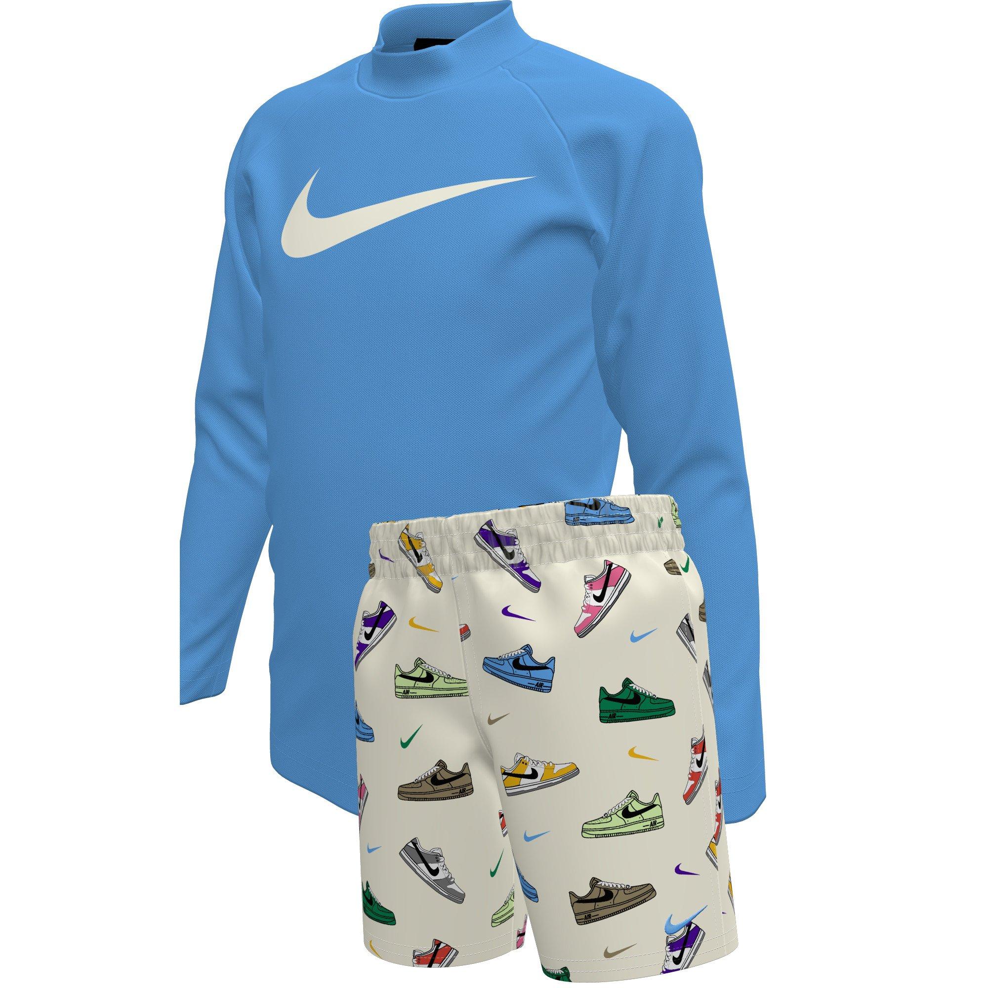 Nike Little Boys' Swim Kicks Long Sleeve Top and Short Swim Set
